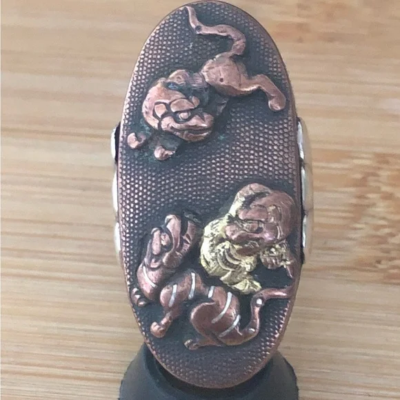 $365 Japanese Vintage Sword Fitting Estate Ring  Size 6  No Marks - Picture 7 of 7